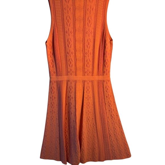 Etcetera XS Orange Knit Sleeveless Dress With Fit & Flare Design - Picture 5 of 11